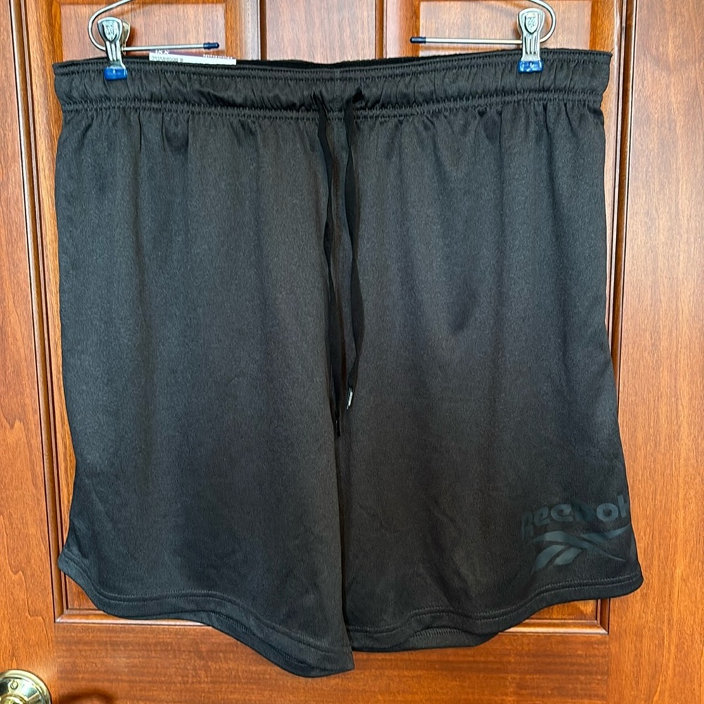 Reebok double knit shorts speedwick asphalt black in men’s XXL